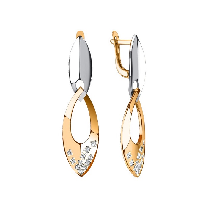 

Серьги из красного золота Санис 08-218100, фианит, 08-218100