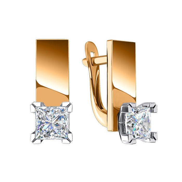 

Серьги из красного золота Санис 01-217531, фианит, 01-217531