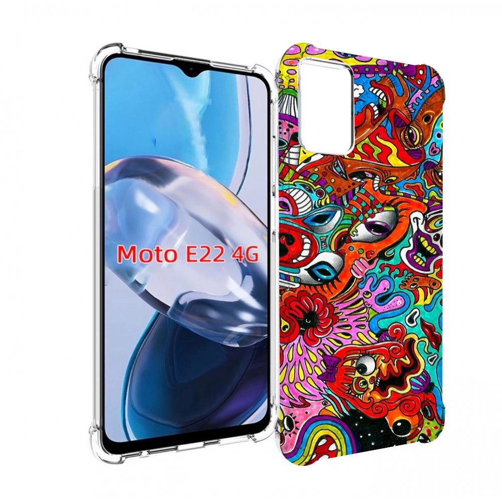 

Чехол MyPads разные абстракции яркие для Motorola Moto E22 4G / E22i 4G, Прозрачный, Tocco
