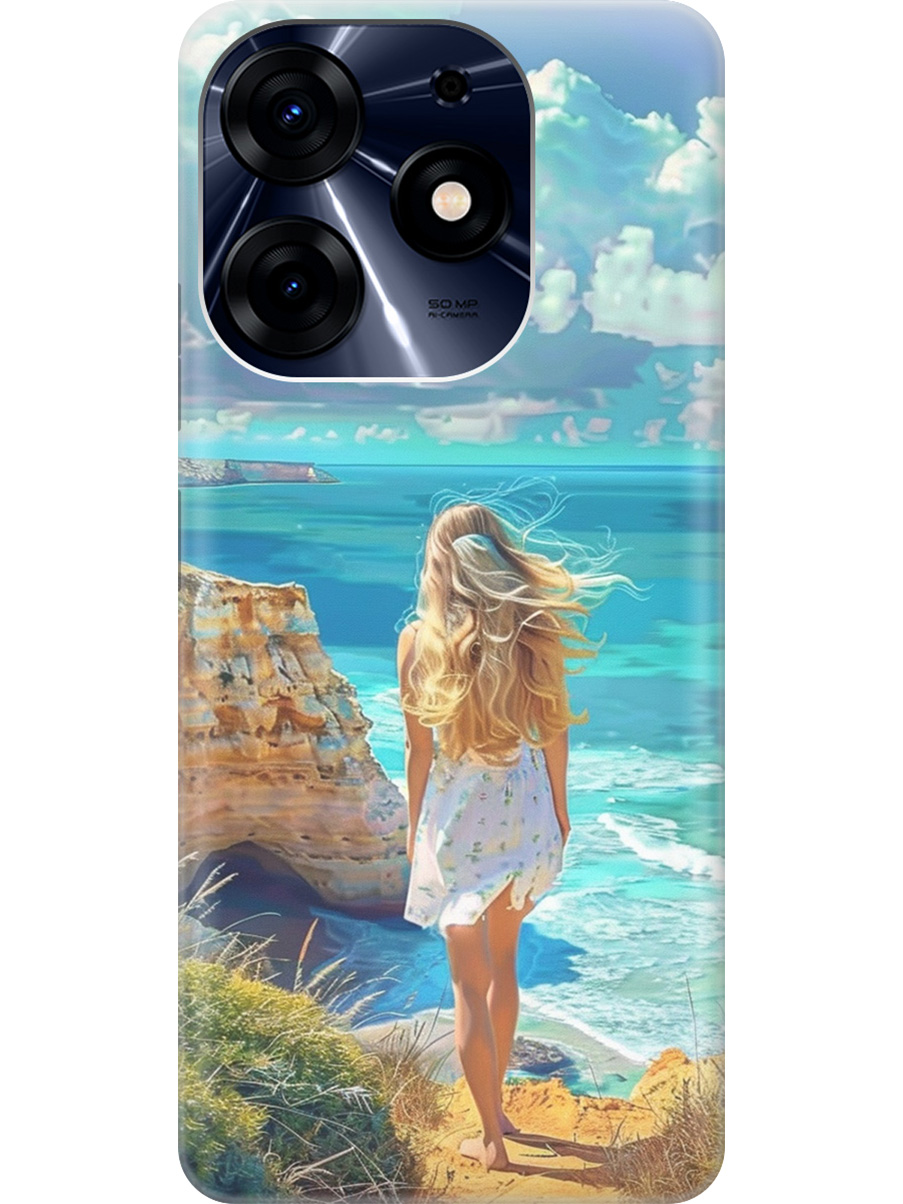 

Силиконовый чехол на Tecno Spark 10 Pro с принтом "Безкрайнее море", Прозрачный;белый;голубой;желтый, 768742641