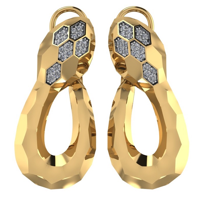 

Серьги из красного золота Санис 08-217305, фианит, 08-217305