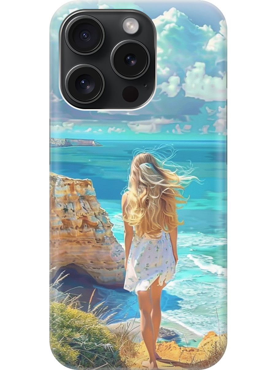 

Силиконовый чехол на Apple iPhone 15 Pro с принтом "Безкрайнее море", Прозрачный;белый;голубой;желтый, 775148041