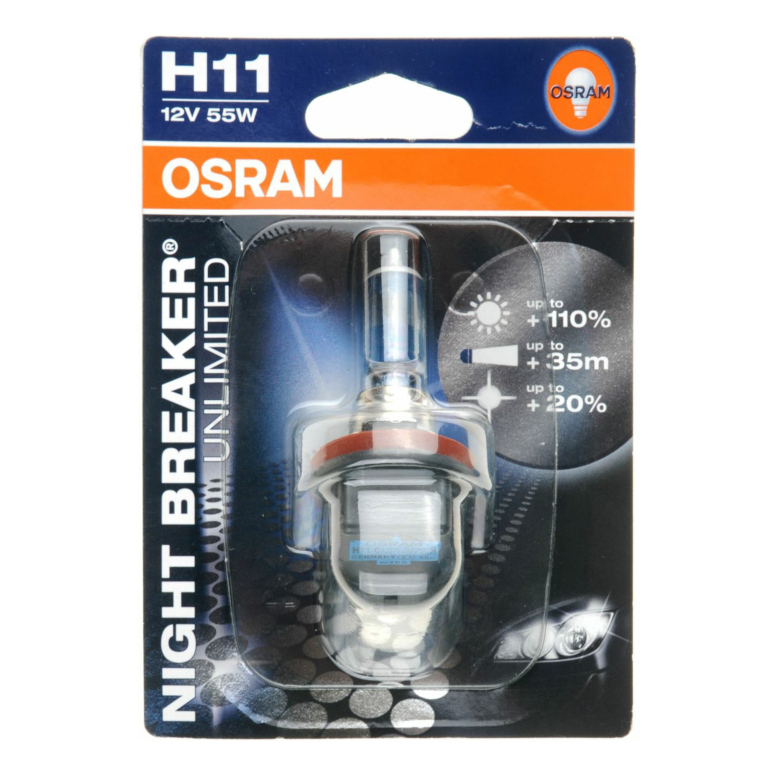 фото Лампа галогенная osram night breaker unlimited h11 12v 55w