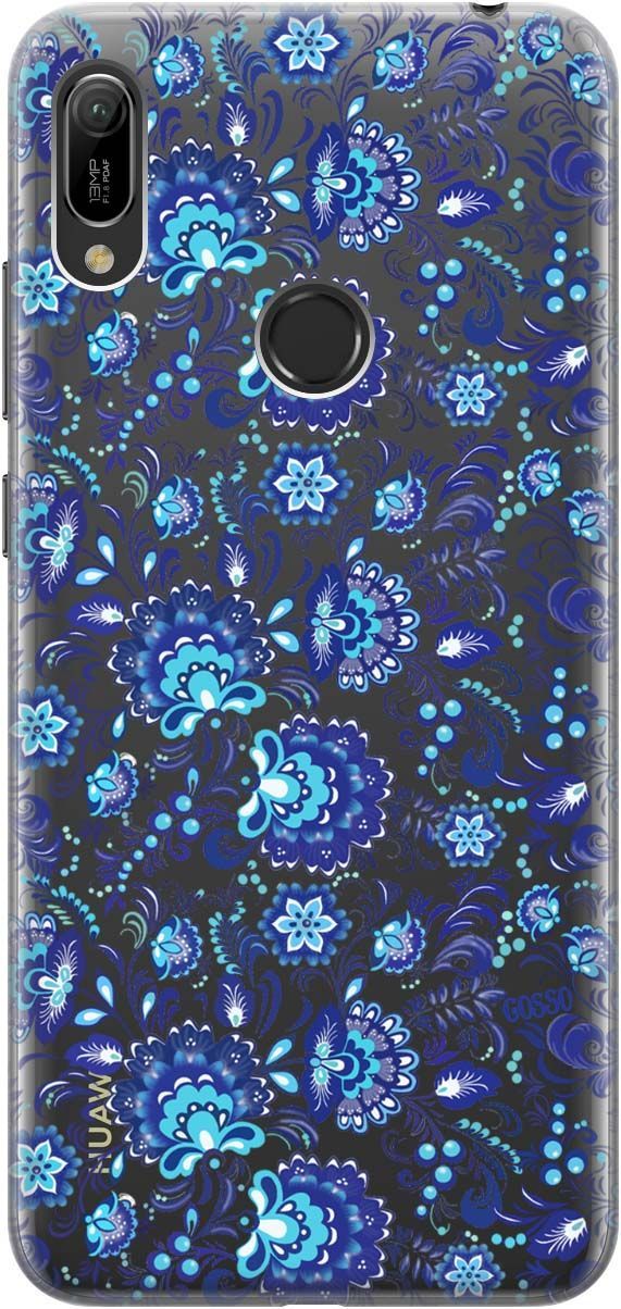 

Чехол на Honor 8A/8A Pro/Huawei Y6 (2019)/Y6 Prime (2019) "Gzhel" прозрачный, Прозрачный;голубой, 179