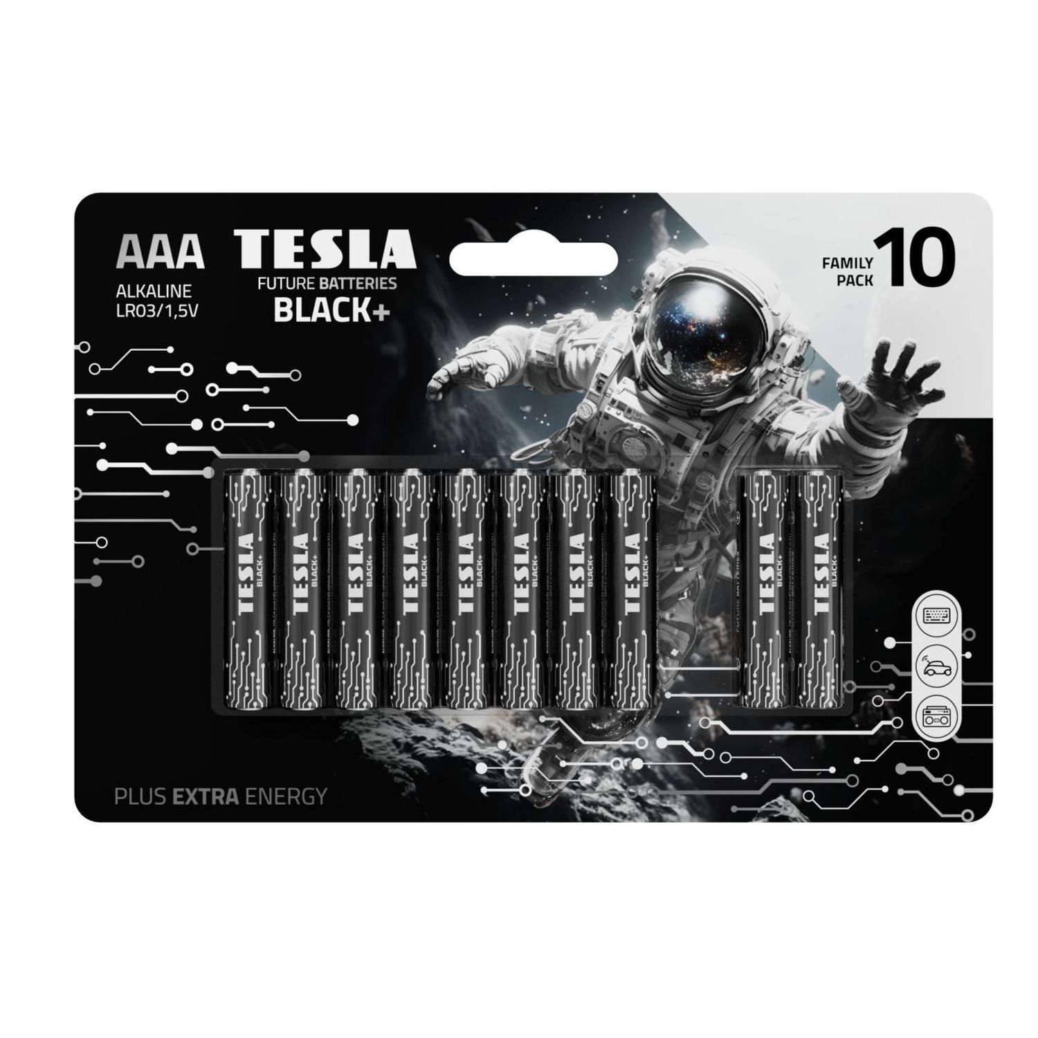 Батарейка алкалиновая TESLA BATTERIES AAA BLACK+ 10 MULTIPACK 10шт