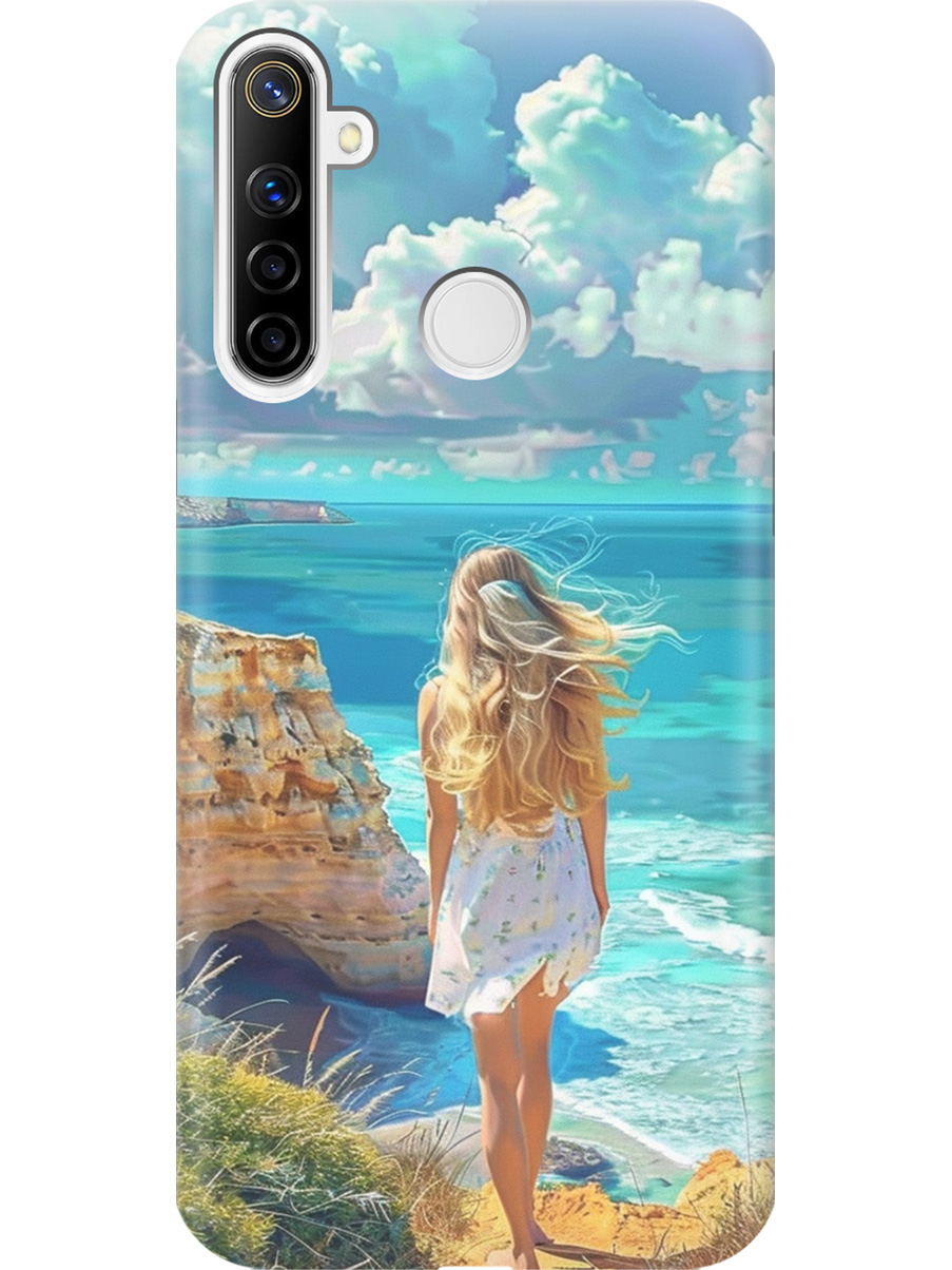 

Силиконовый чехол на realme 5 / 6i / C3 с принтом "Безкрайнее море", Прозрачный;белый;голубой;желтый, 726149641