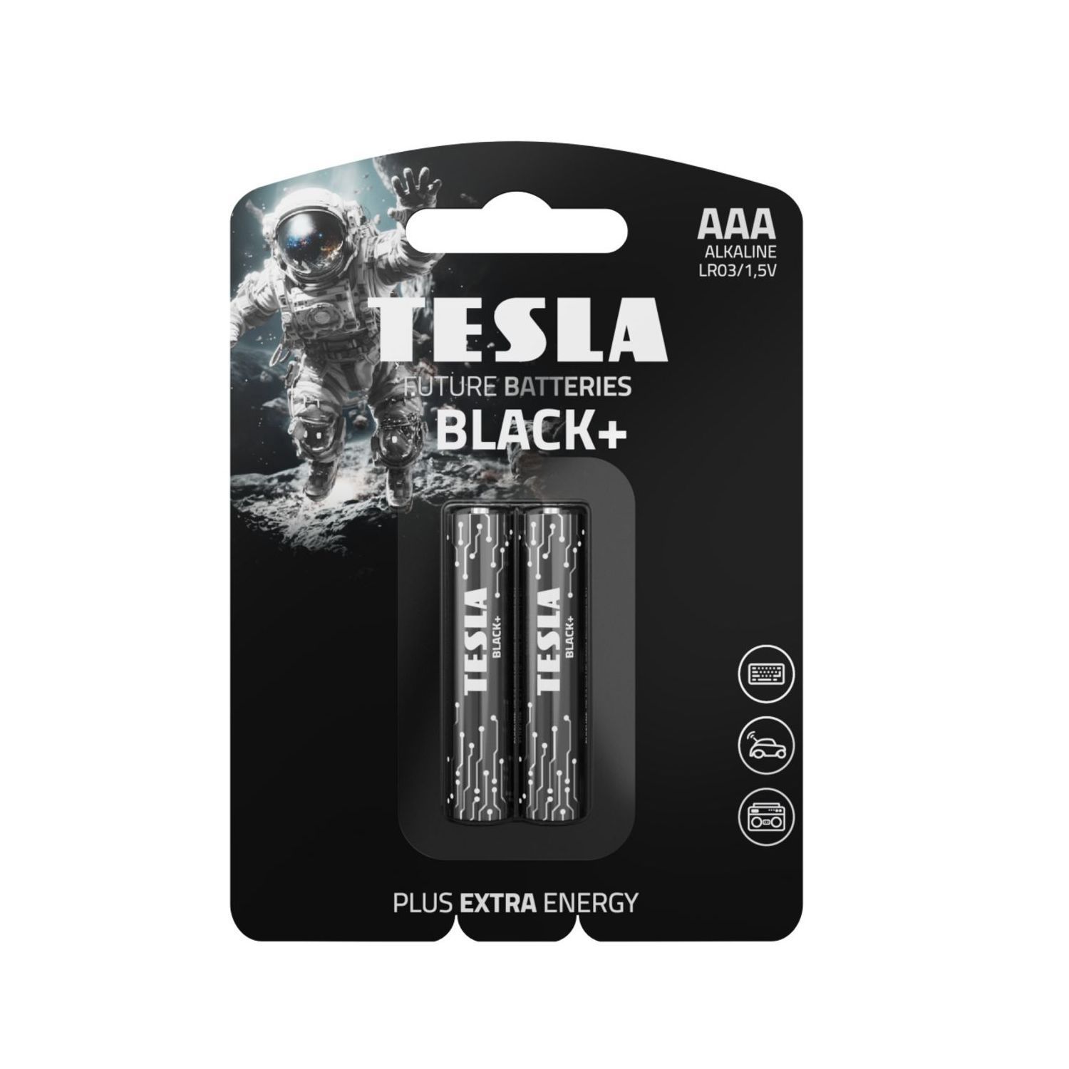 Батарейка алкалиновая TESLA BATTERIES AAA BLACK+ 2шт