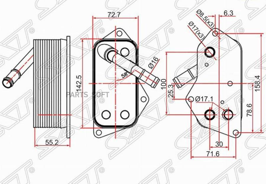 Sat Радиатор Масляный Bmw 1-Series E81/E82/E87/E88 04-11/1-Series F20/F21 11-/3-Series E90