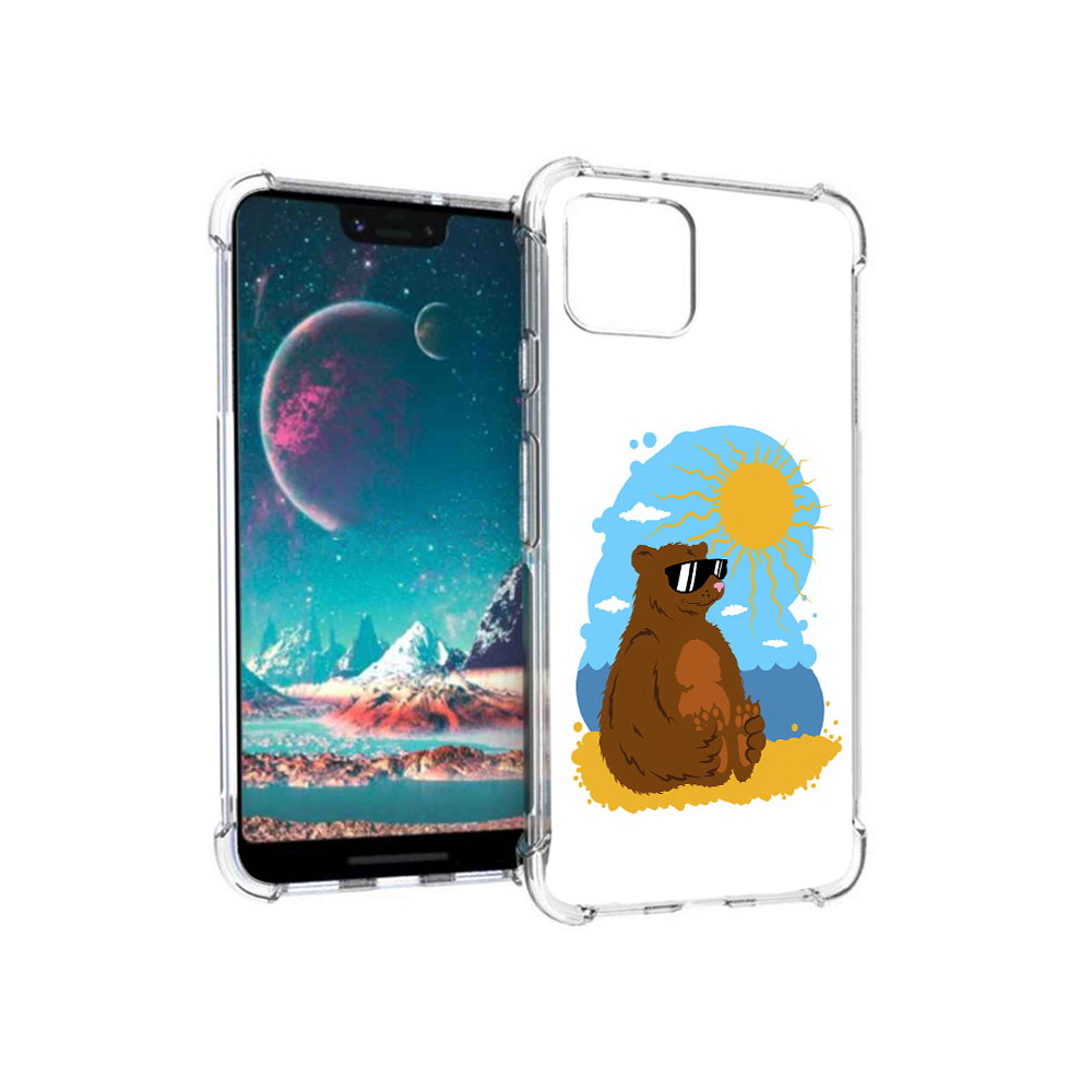 

Чехол MyPads Tocco для Google Pixel 4 медведь на чиле, Прозрачный, Tocco