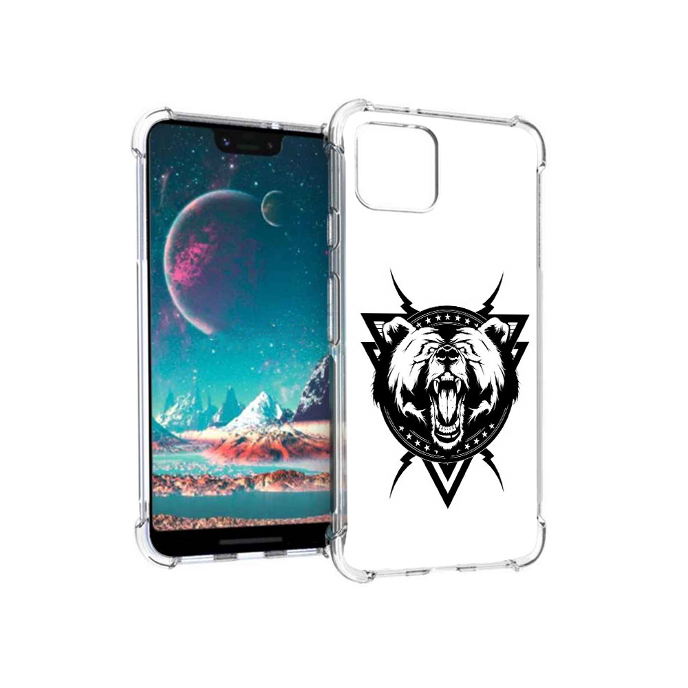

Чехол MyPads Tocco для Google Pixel 4 медведь в треугольнике, Прозрачный, Tocco
