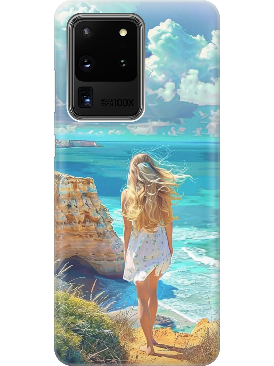 

Силиконовый чехол на Samsung Galaxy S20 Ultra с принтом "Безкрайнее море", Прозрачный;белый;голубой;желтый, 722628641