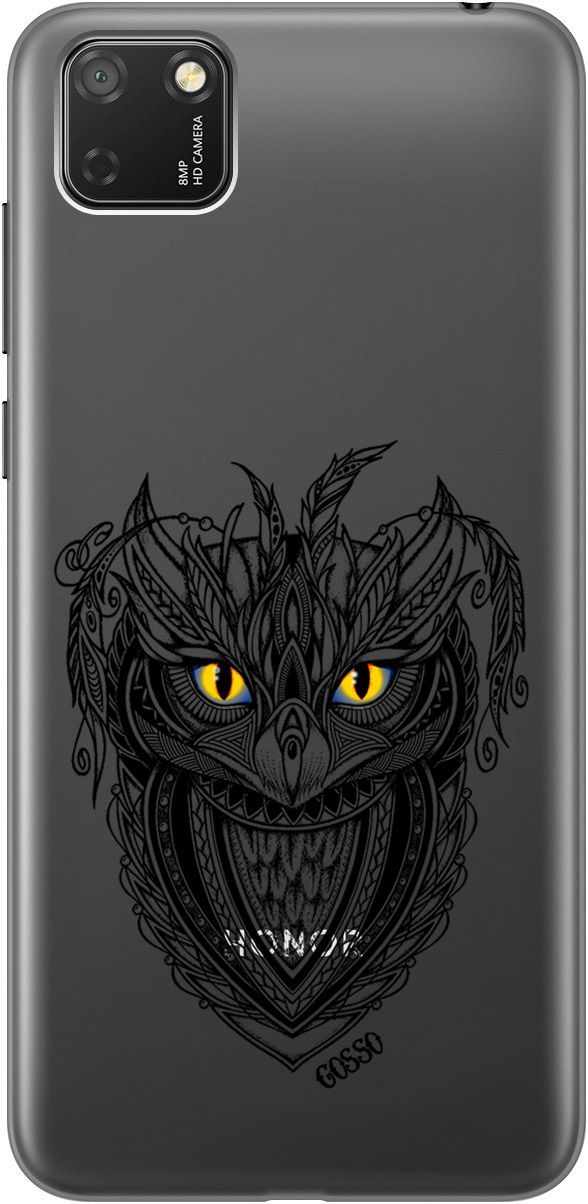 

Чехол на Honor 9S/Huawei Y5P с принтом "Grand Owl" прозрачный, Прозрачный;желтый, 130