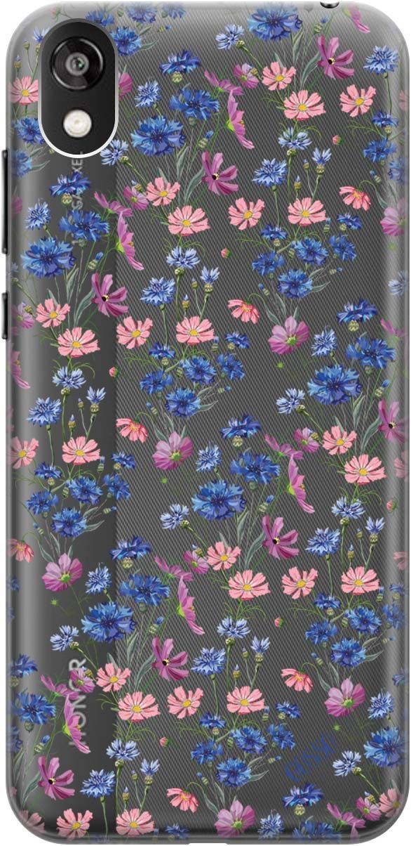 

Чехол на Honor 8S/Huawei Y5 (2019) "Lovely Cornflowers" прозрачный, Прозрачный;голубой, 677