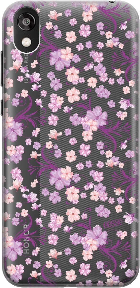 

Чехол на Honor 8S/Huawei Y5 (2019) "Lilac Flowers" прозрачный, Прозрачный;фиолетовый, 677