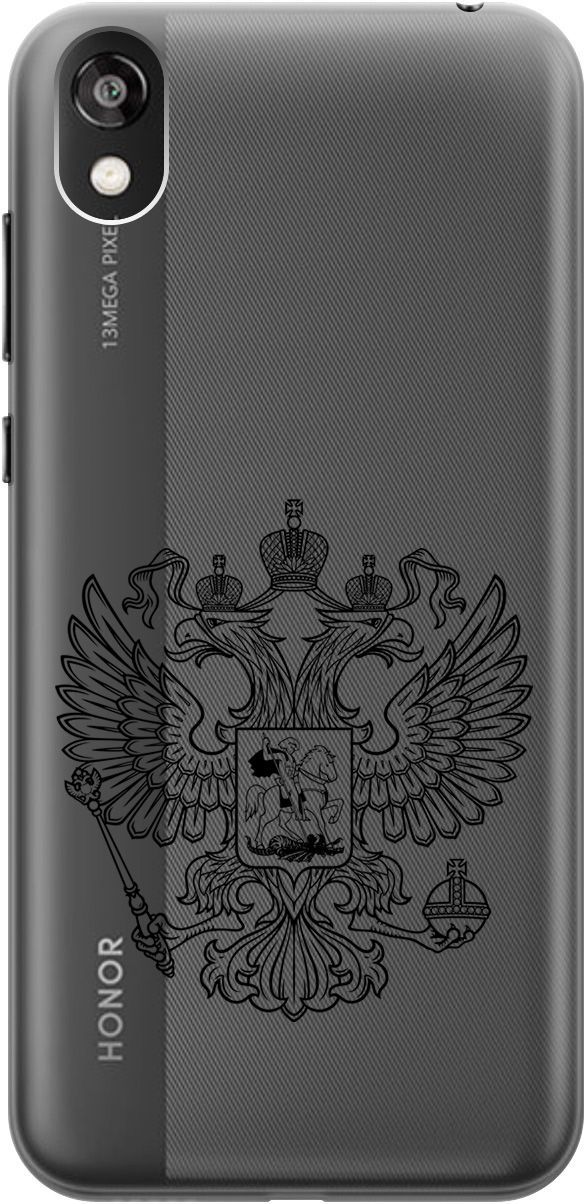 

Чехол на Honor 8S/Huawei Y5 (2019) "Patriotic Spirit" прозрачный, Прозрачный;черный, 677