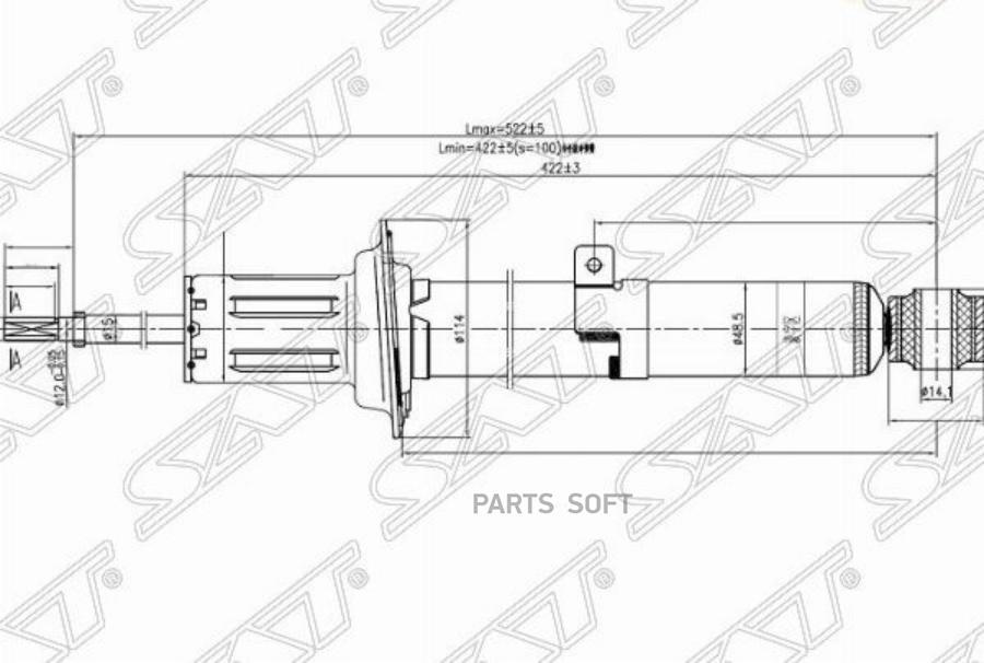 Sat Стойка Передняя Toyota Mark X/Crown/Lexus Is250/300/350 04- Lh