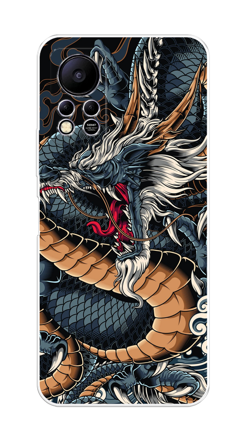 

Чехол на Infinix HOT 11S NFC "Japanese Dragon", Коричневый;черный;синий, 3100950-1