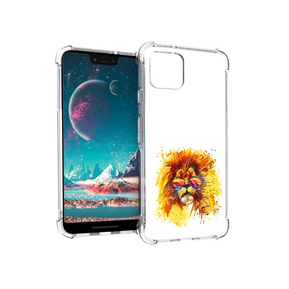 

Чехол MyPads Tocco для Google Pixel 4 лев в очках, Прозрачный, Tocco