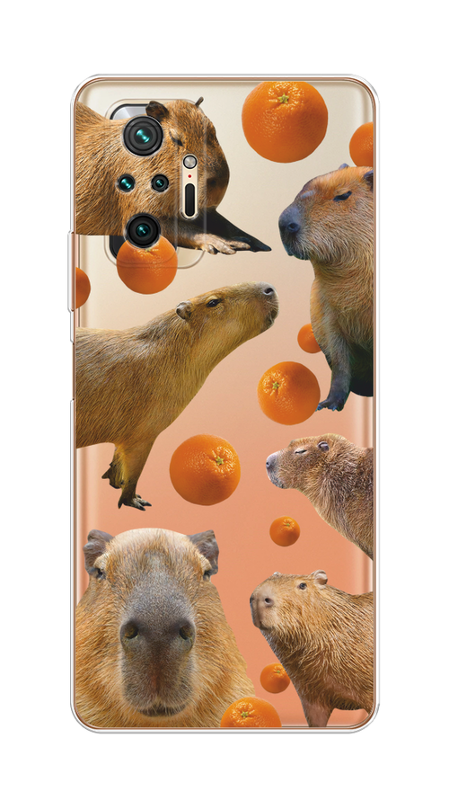 

Чехол на Xiaomi Redmi Note 10 Pro "Капибара и апельсины", Бежевый;оранжевый, 310050-1