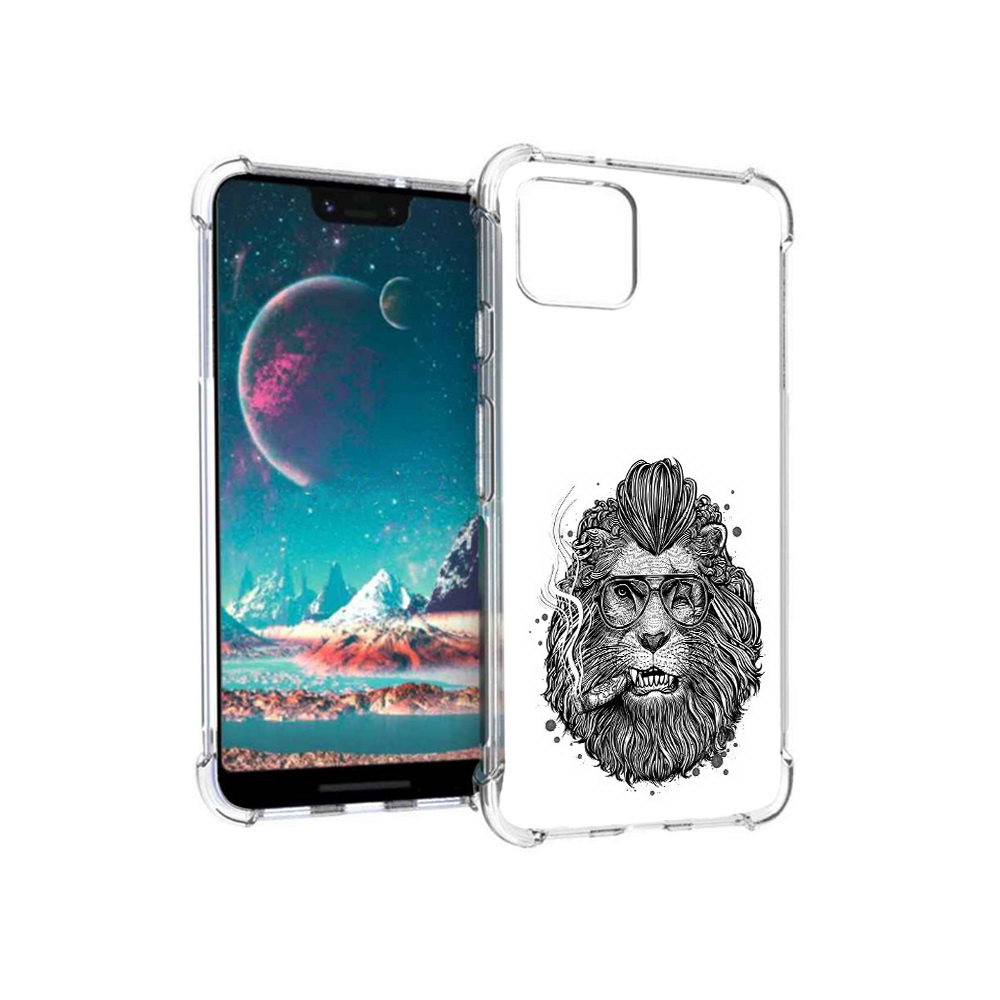 

Чехол MyPads Tocco для Google Pixel 4 курящий лев, Прозрачный, Tocco