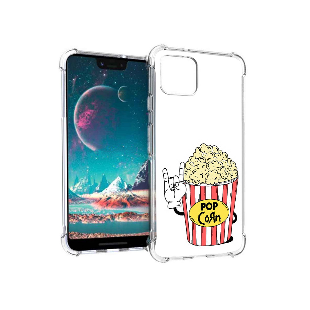

Чехол MyPads Tocco для Google Pixel 4 крутой попкорн, Прозрачный, Tocco