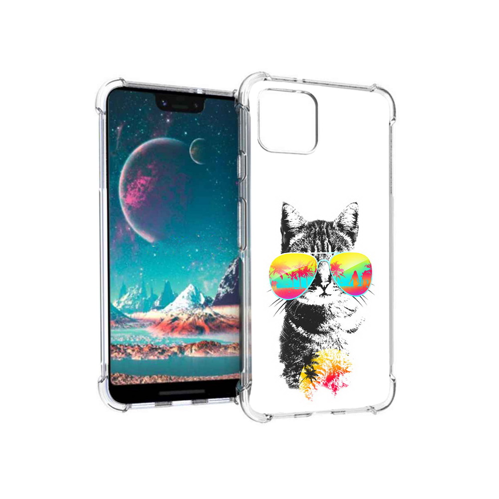 

Чехол MyPads Tocco для Google Pixel 4 крутой кот, Прозрачный, Tocco