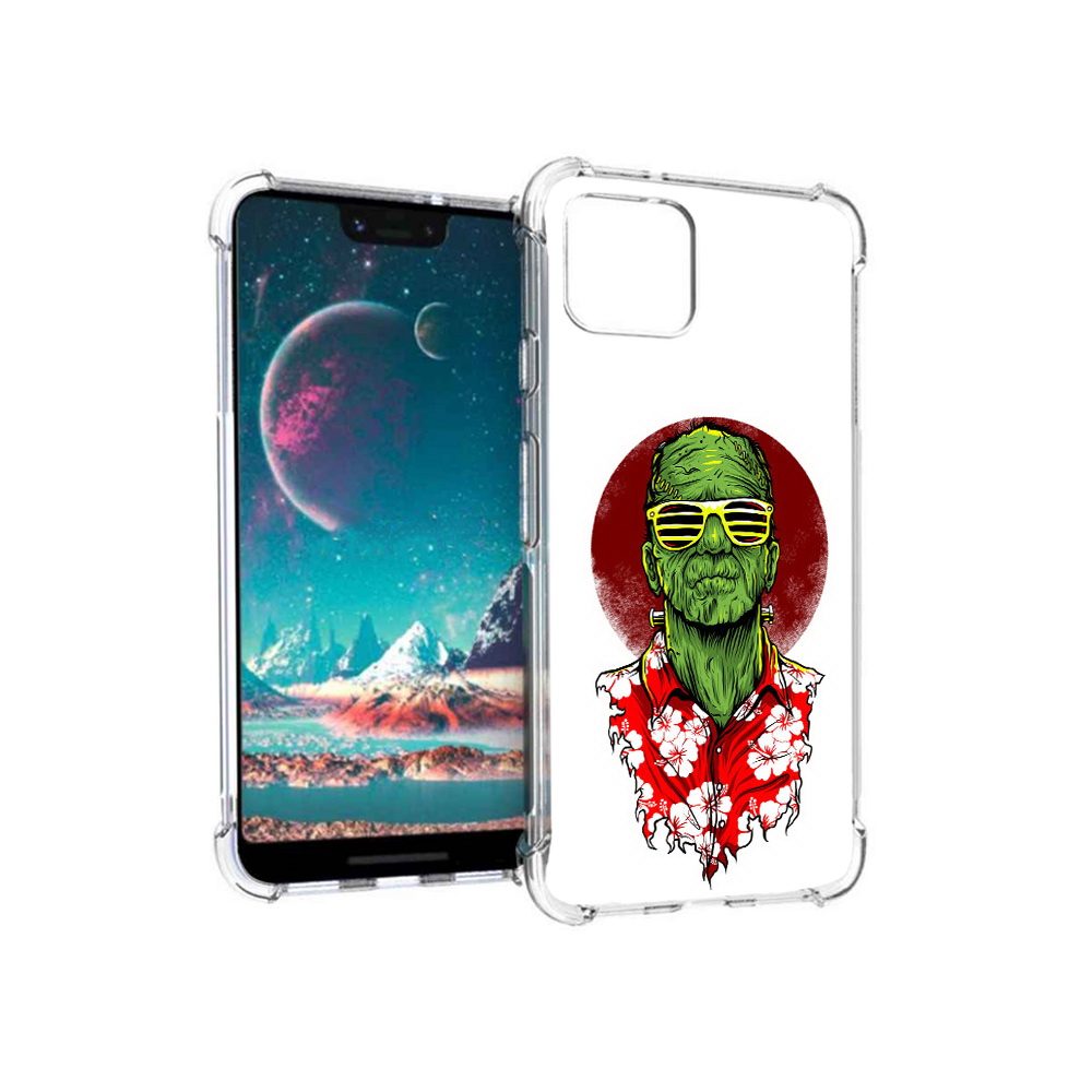 

Чехол MyPads Tocco для Google Pixel 4 крутой зеленый мужчина в очках, Прозрачный, Tocco