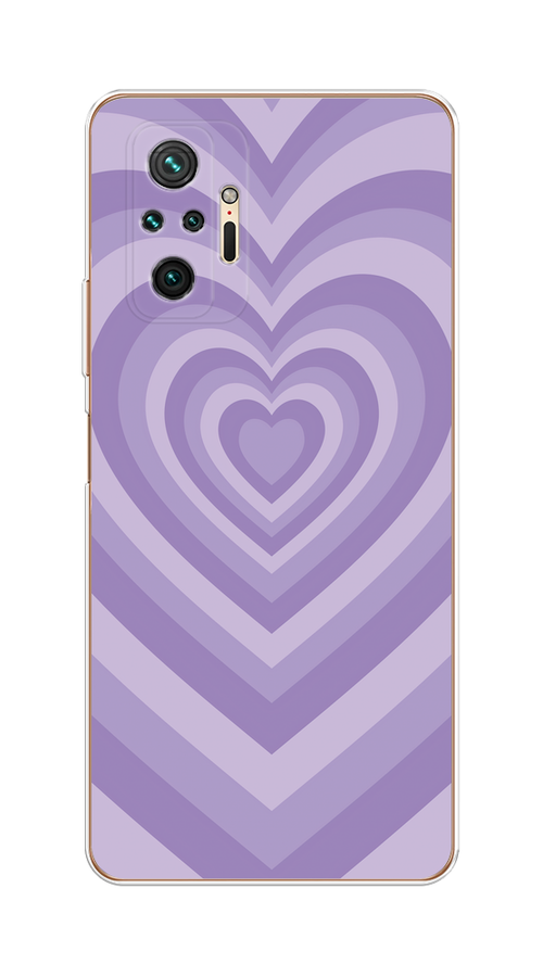 

Чехол на Xiaomi Redmi Note 10 Pro "Violet heart latte", Фиолетовый, 310050-1
