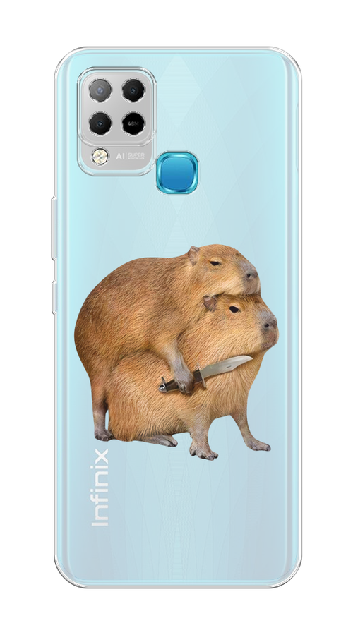 

Чехол на Infinix HOT 10S/Hot 11 G37 "Капибара с ножом", Бежевый, 3100250-1