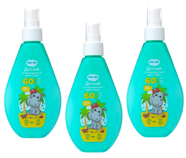 Крем Family Cosmetics Детский солнцезащитный Mini Me Защита от солнцаSPF 60+, 150 мл, 3 шт