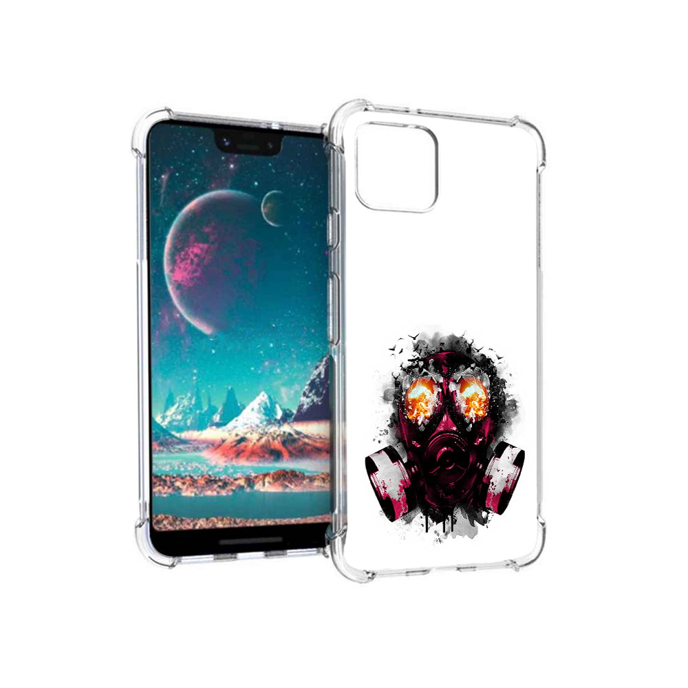 

Чехол MyPads Tocco для Google Pixel 4 красный противогаз, Прозрачный, Tocco