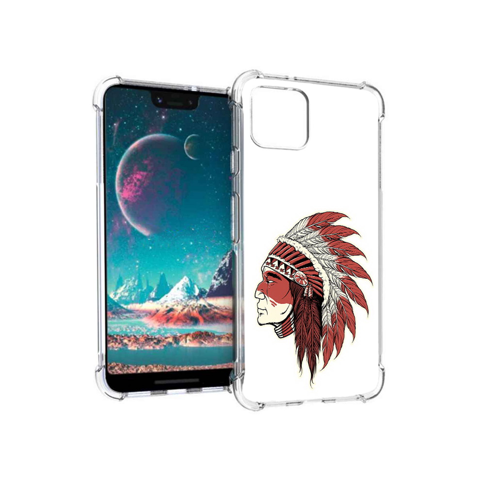 

Чехол MyPads Tocco для Google Pixel 4 красный индеец, Прозрачный, Tocco