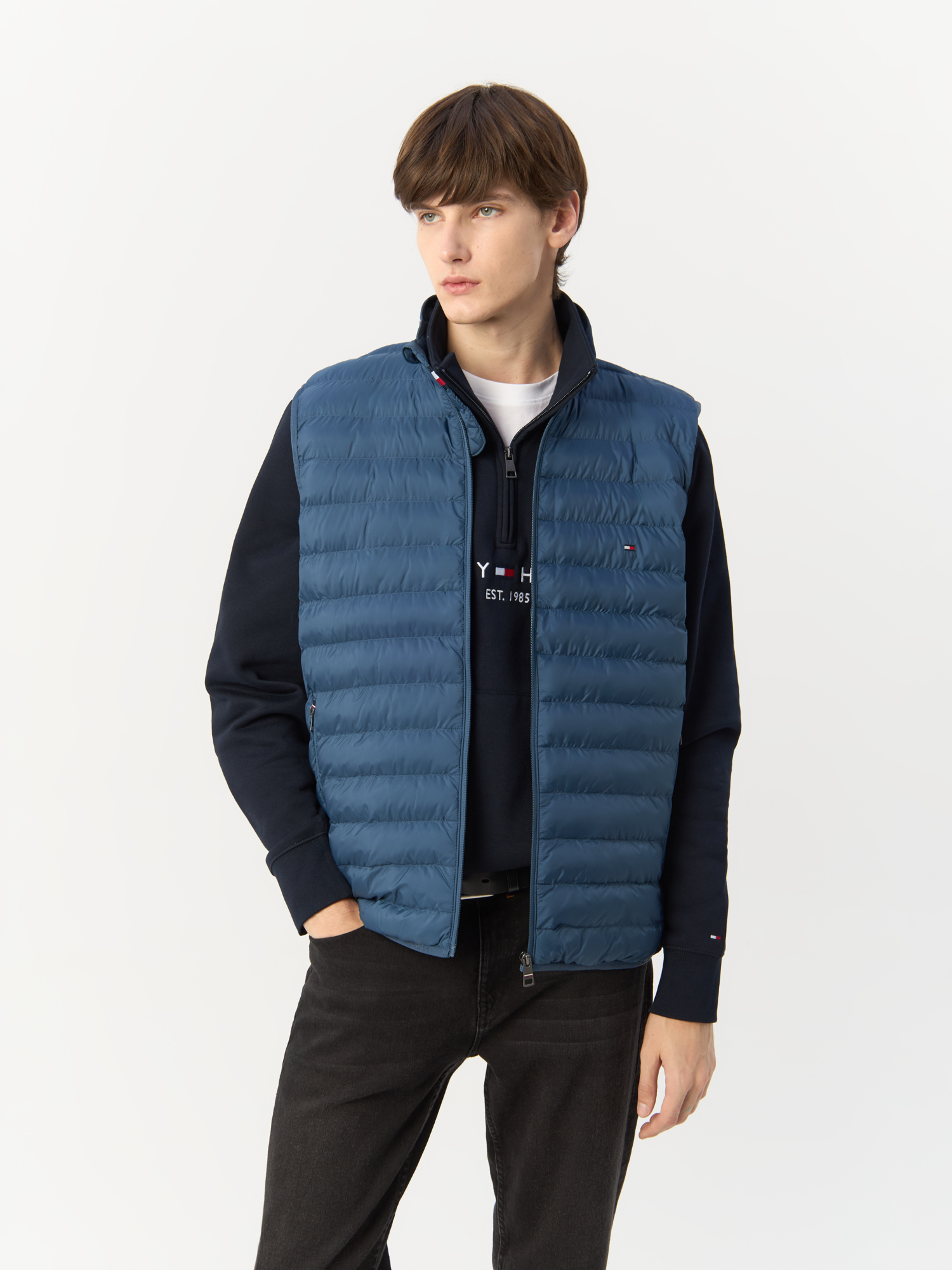 Утепленный жилет мужской Tommy Hilfiger Packable Quilted Vest MW0MW18762 синий XL