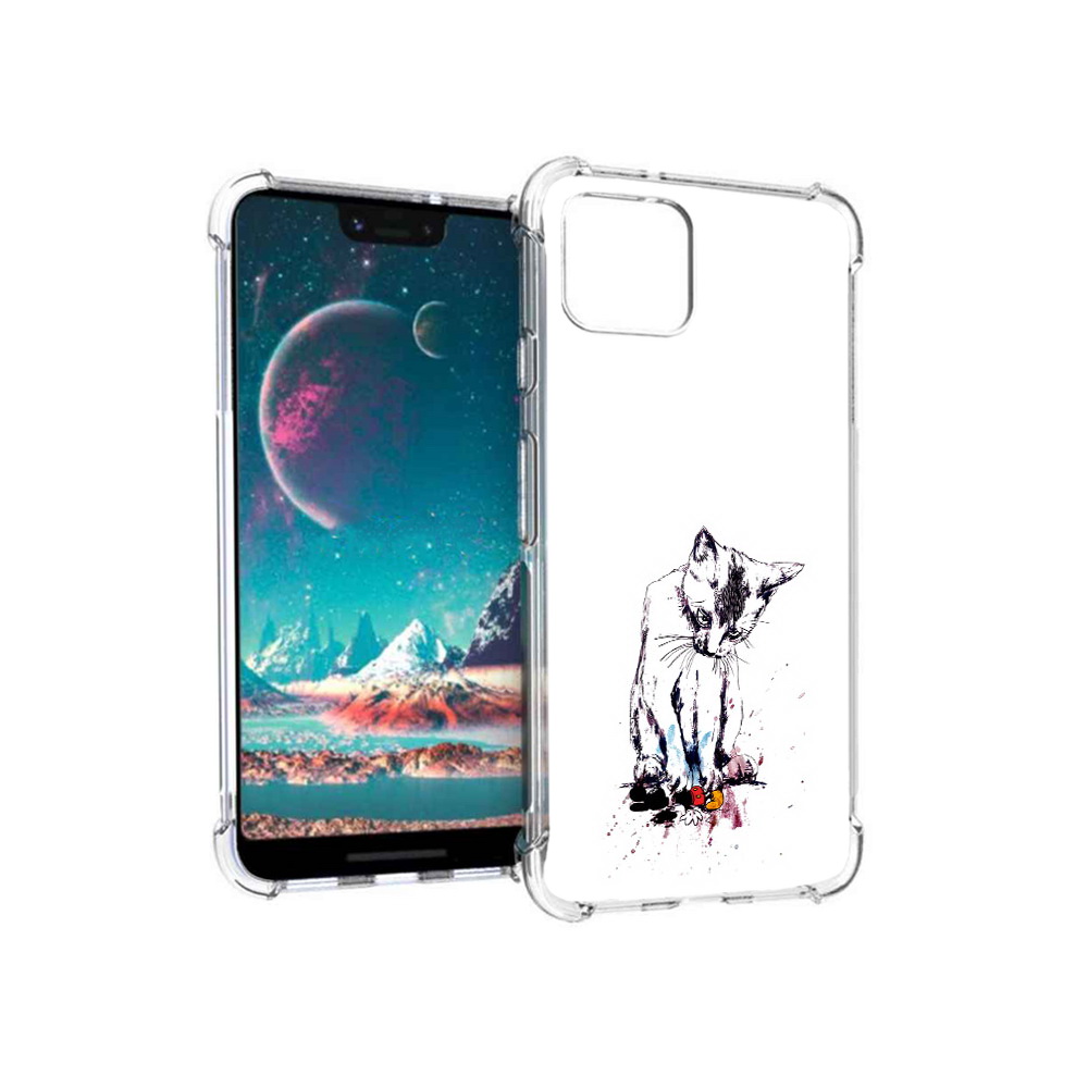 

Чехол MyPads Tocco для Google Pixel 4 кот и микки, Прозрачный, Tocco