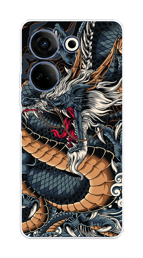 

Чехол на Tecno Camon 20/20 Pro 4G "Japanese Dragon", Коричневый;черный;синий, 304150-1