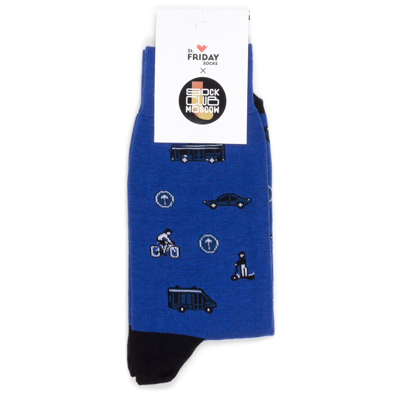 

Носки унисекс St. Friday Socks Московский транспорт синий/черный/белый, Московский транспорт