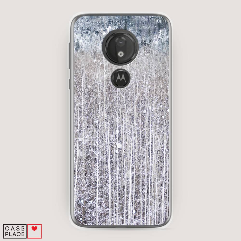 

Чехол на Motorola Moto G7 Power "Снежный лес", Бежевый;серый;белый, 241350-5