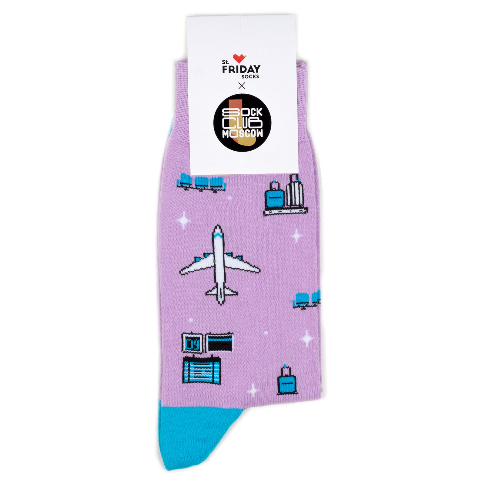 

Носки унисекс St. Friday Socks Аэропорты фиолетовый/синий/белый 34-37, Аэропорты