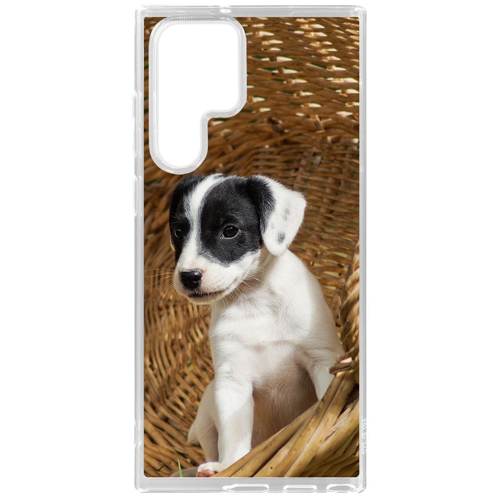 Чехол-накладка Щенок в корзине для Samsung Galaxy S22 Ultra