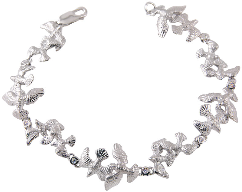 

Браслет из серебра с фианитом swarovski р. 18.5 Альдзена B-25038, B-25038