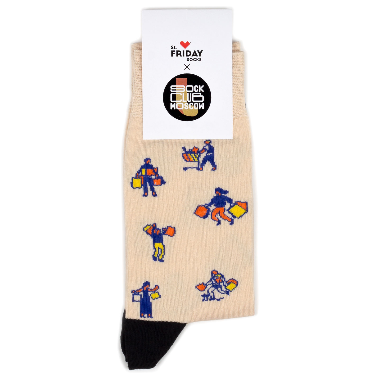 

Носки унисекс St. Friday Socks Покупатели бежевый/оранжевый/синий 34-37, Покупатели