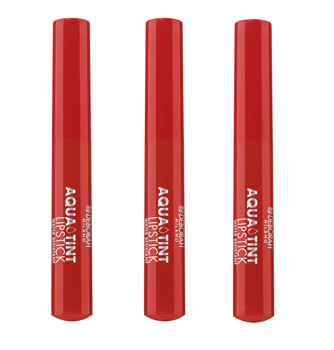 Тинт для губ Deborah Milano Aqua Tint Lipstick тон 05 глубокий красный 2.5 г 3 шт