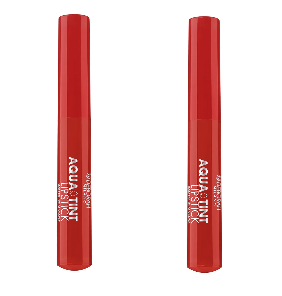 Тинт для губ Deborah Milano Aqua Tint Lipstick тон 05 глубокий красный 2.5 г 2 шт