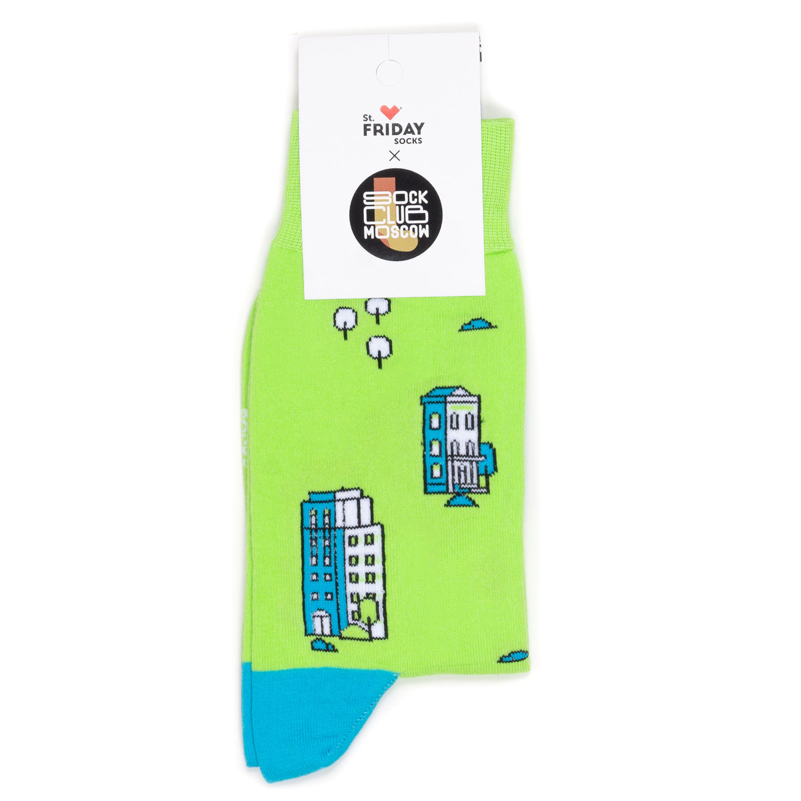 

Носки унисекс St. Friday Socks Новостройки зеленый/синий/белый 34-37, Новостройки