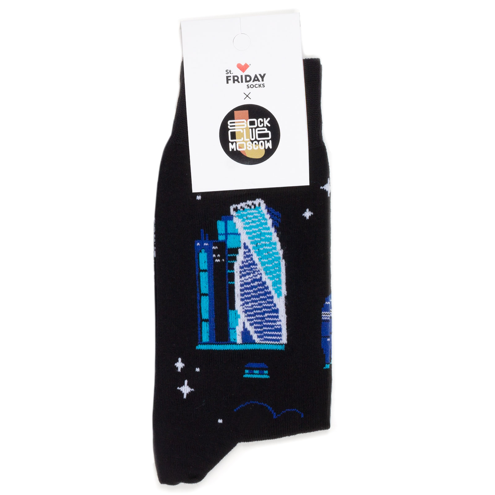 

Носки унисекс St. Friday Socks Небоскребы черный/синий/белый 42-46, Небоскребы