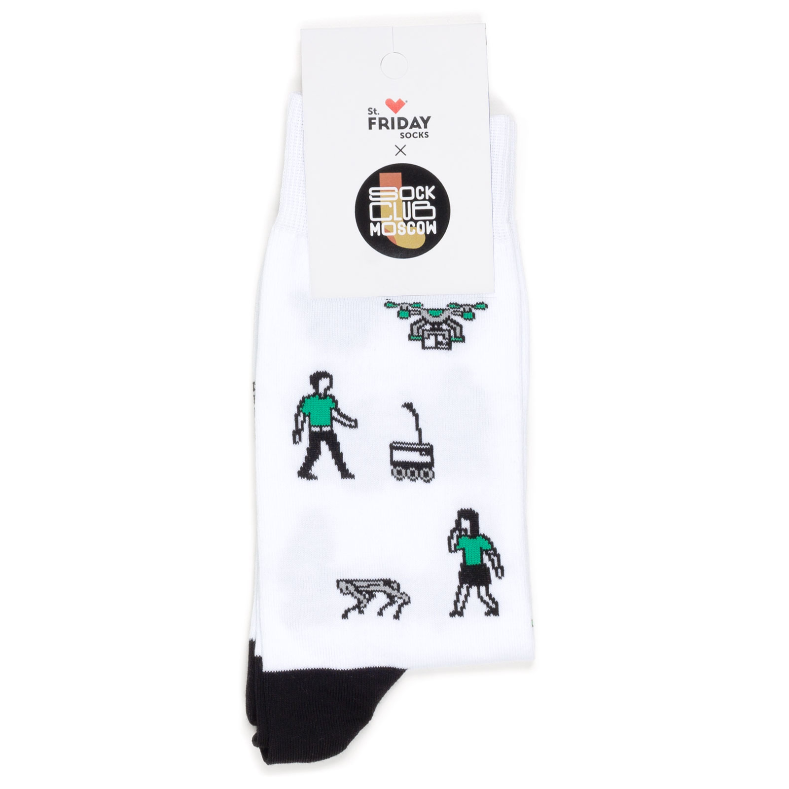 

Носки унисекс St. Friday Socks Москвичи белый/синий/зеленый 34-37, Москвичи