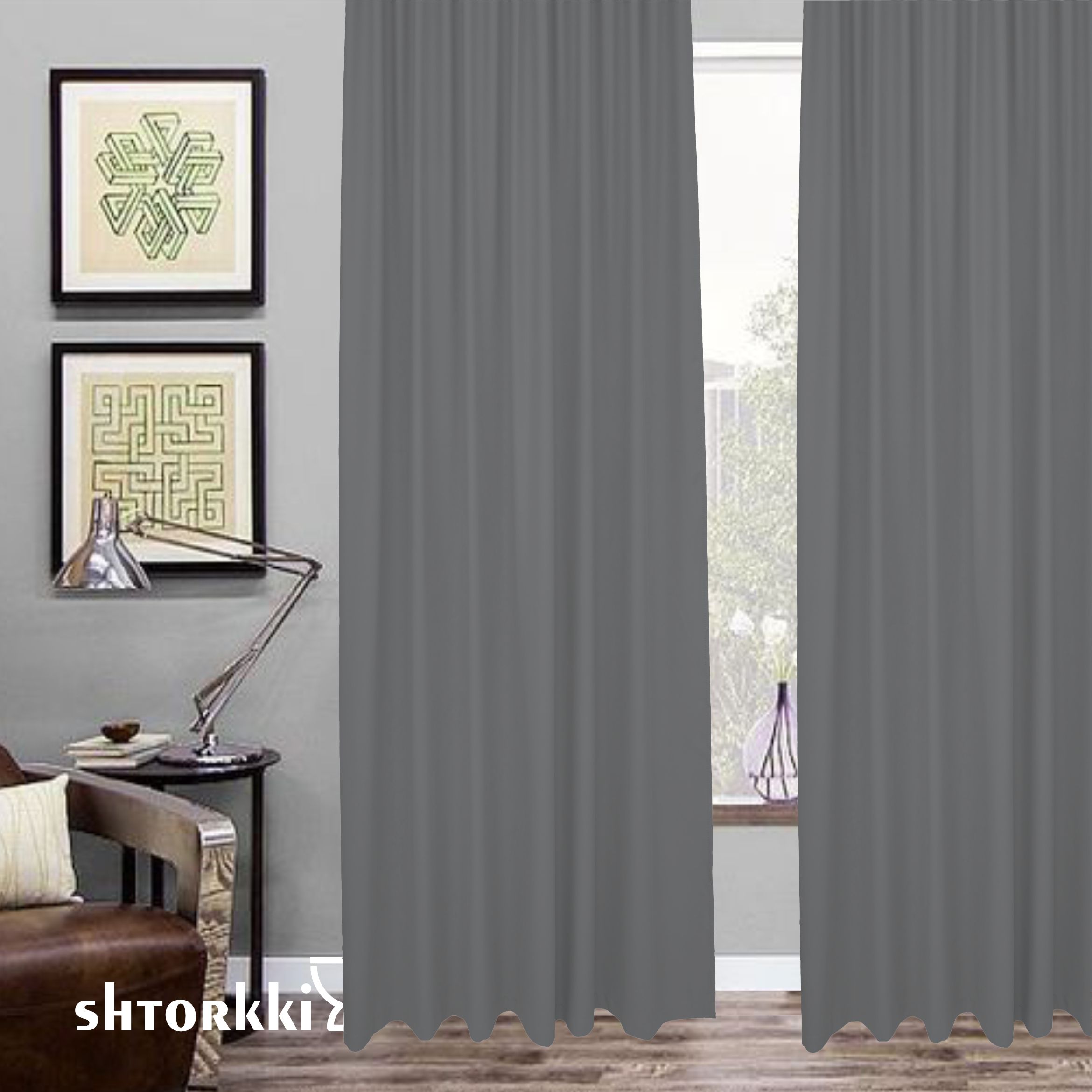 

Шторы shtorkki интерьерные блэкаут Grey 200х262 см, IBL-25