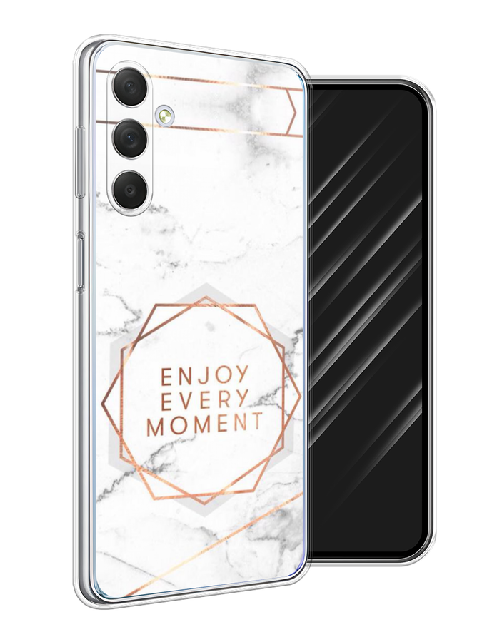 

Чехол Awog на Samsung Galaxy M54 "Enjoy every moment мрамор", Белый;розовый;серый, 2108250-7