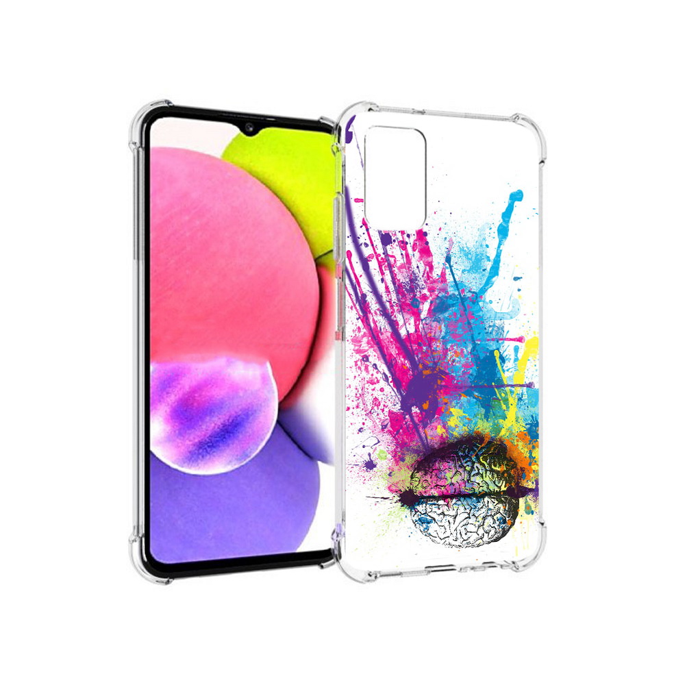 

Чехол MyPads Tocco для Samsung Galaxy A03s яркий красочный мозг (PT162170.549.710), Прозрачный, Tocco