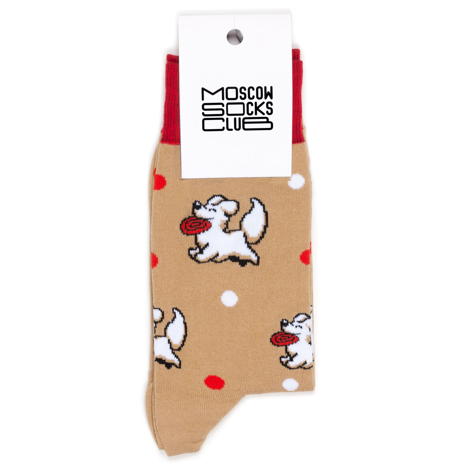 

Носки унисекс MoscowSocksClub Собачки коричневый/красный/белый 38-41, Собачки
